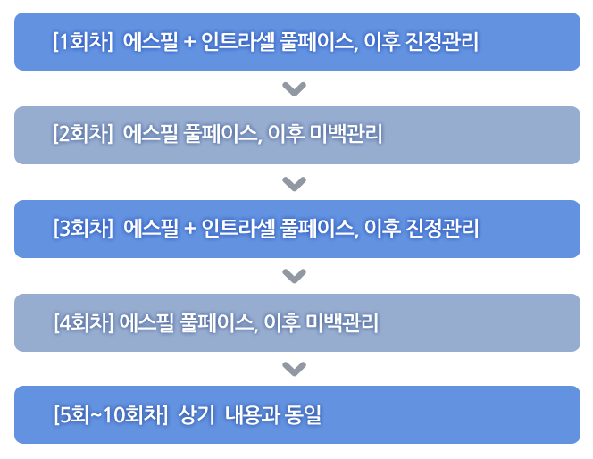 꿀  피부 세트 프로그램 시술 과정 및 FLOW